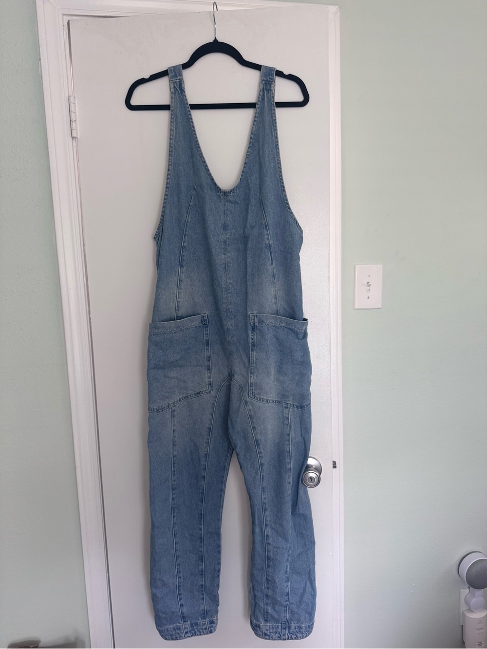 We The Free Light Blue Denim Overalls